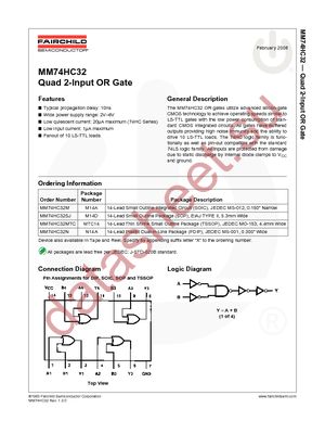 MM74HC32MTC datasheet  